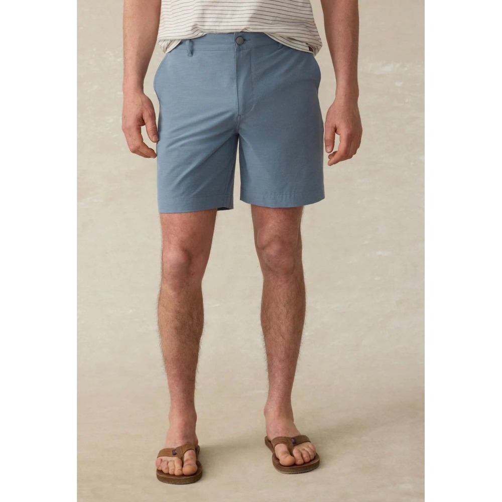 Faherty All Day Shorts 9" Inseam Light Blue Stretch Hybrid Chino Mens Size 33